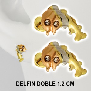 DELFIN DOBLE COLORES 1152 ORO SOLIDO 10 K