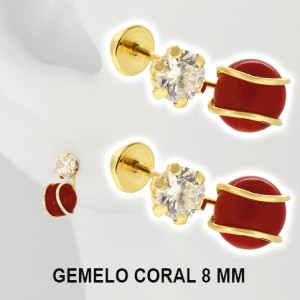 GEMELO CORAL101 ORO SOLIDO 10 K