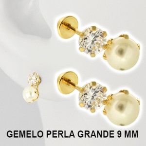 GEMELO PERLA GDE. 054 ORO SOLIDO 10 K