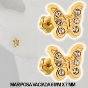 MARIPOSA PP VACIADA ORO SOLIDO 10 K